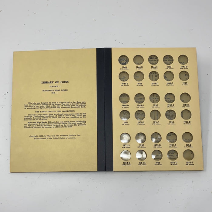 Library of Coins Vol 11 Roosevelt Head Dimes Coin Album-Used