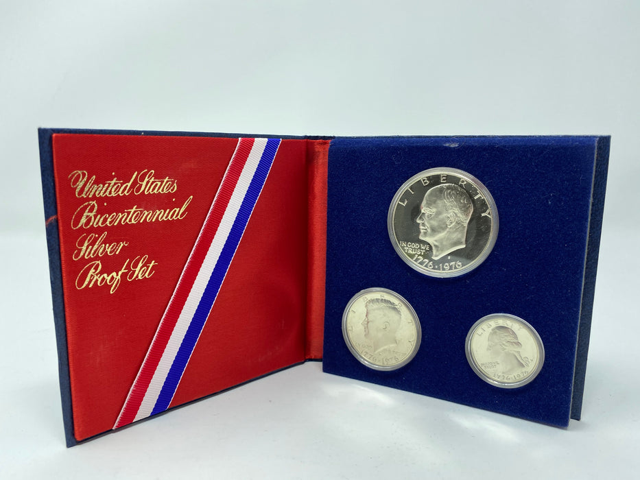 1976 S US Mint Bicentennial Silver Proof Set (3 Coins) 40% Silver