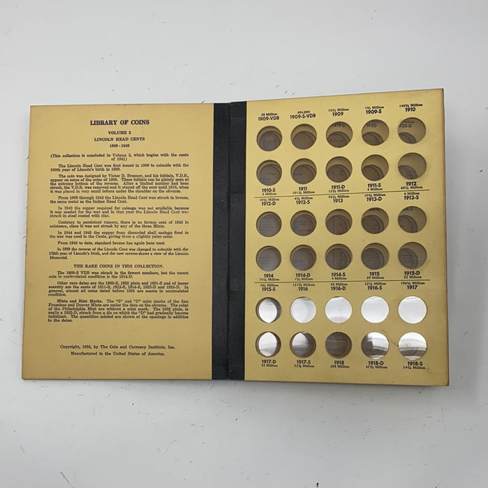 Library of Coins Vol 2 Lincoln Cents Part 1 Coin Album-Used