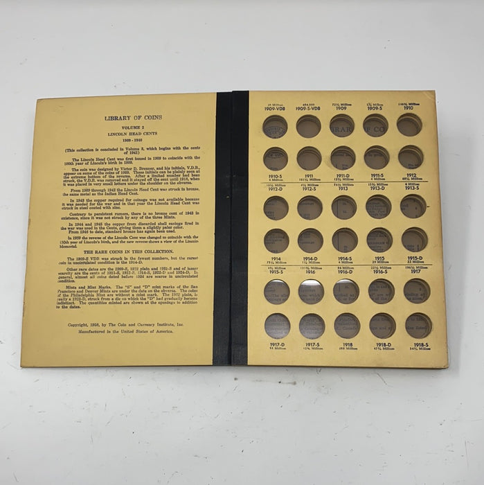 Library of Coins Vol 2 Lincoln Cents Part 1 Coin Album-Used