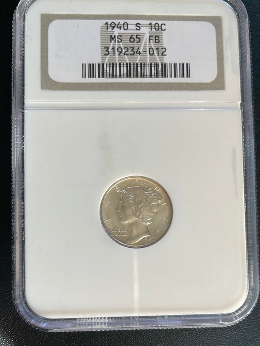 1940 S Mercury Dime NGC MS 65 FB - US Coin