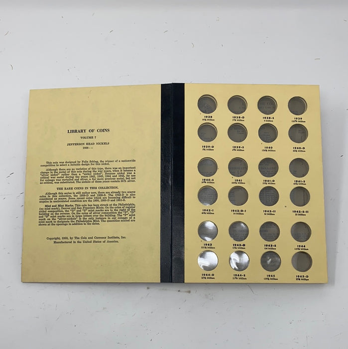 Library of Coins Vol 7 Jefferson Head Nickels Coin Album-Used