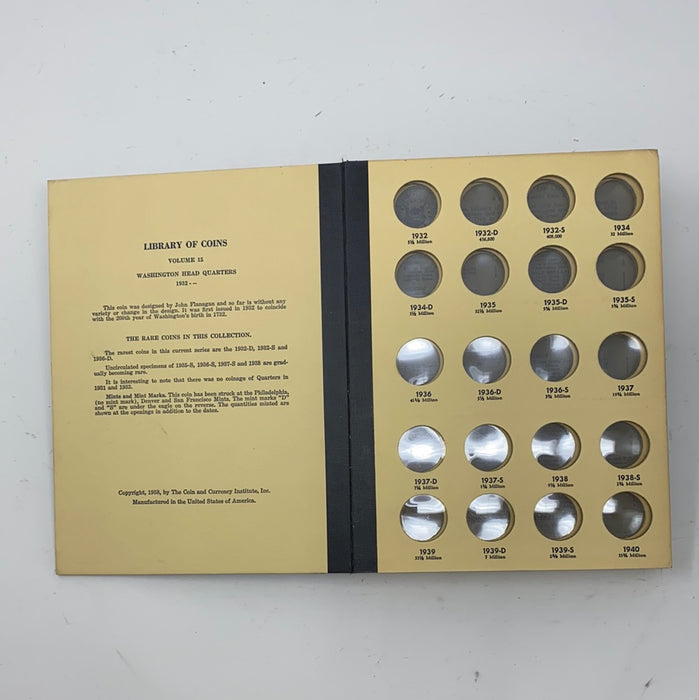 Library of Coins Vol 15 Washington Quarters Coin Album-Used