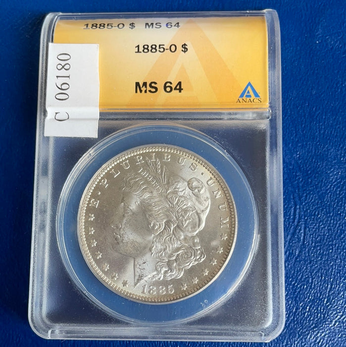 1885 O Morgan Silver Dollar ANACS MS-64 - US Coin