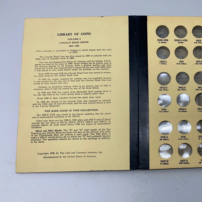 Library of Coins Vol 2 Lincoln Cents Part 1 Coin Album-Used