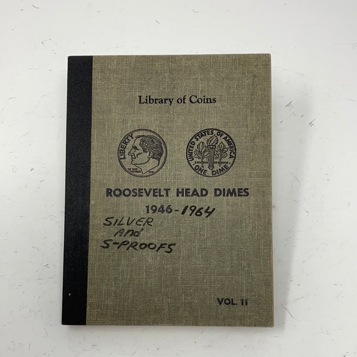 Library of Coins Vol 11 Roosevelt Head Dimes Coin Album-Used