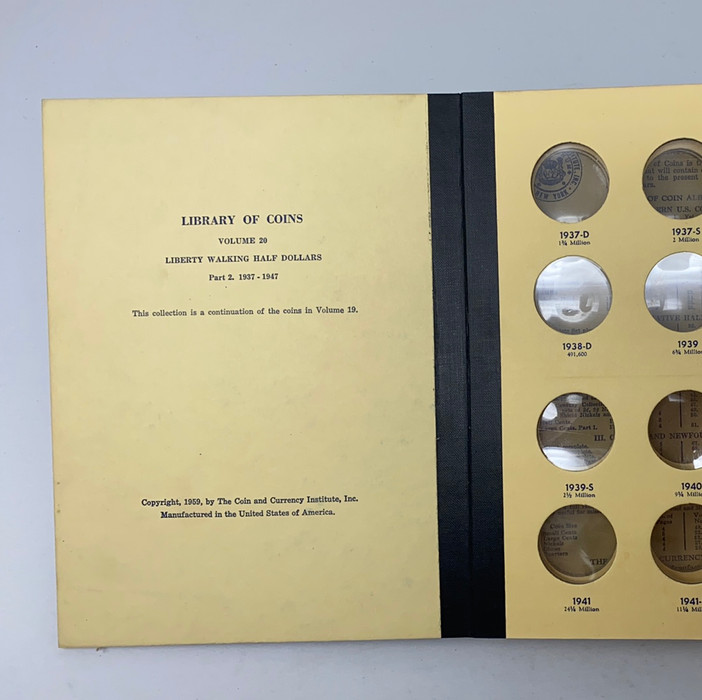 Library of Coins Vol 20 Liberty Walking Half Dollars P2 Coin Album-Used