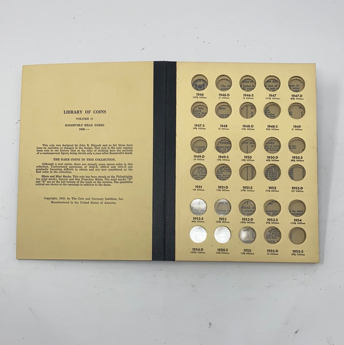 Library of Coins Vol 11 Roosevelt Head Dimes Coin Album-Used