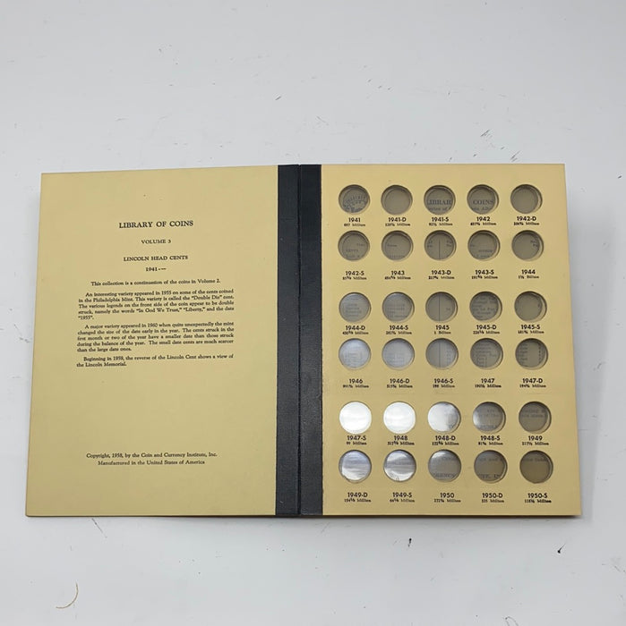 Library of Coins Vol 3 Lincoln Cents Part 2 Coin Album-Used