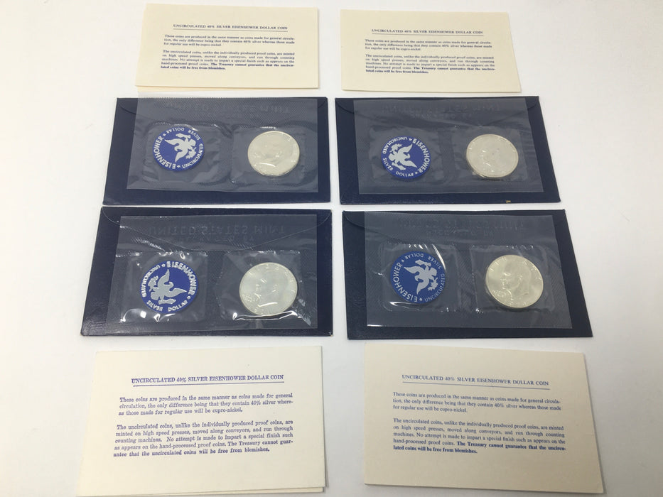 X000025 1971, 1972, 1973 & 1974 Uncirculated Eisenhower 40% Silver US Mint Coins (4) - US Coin