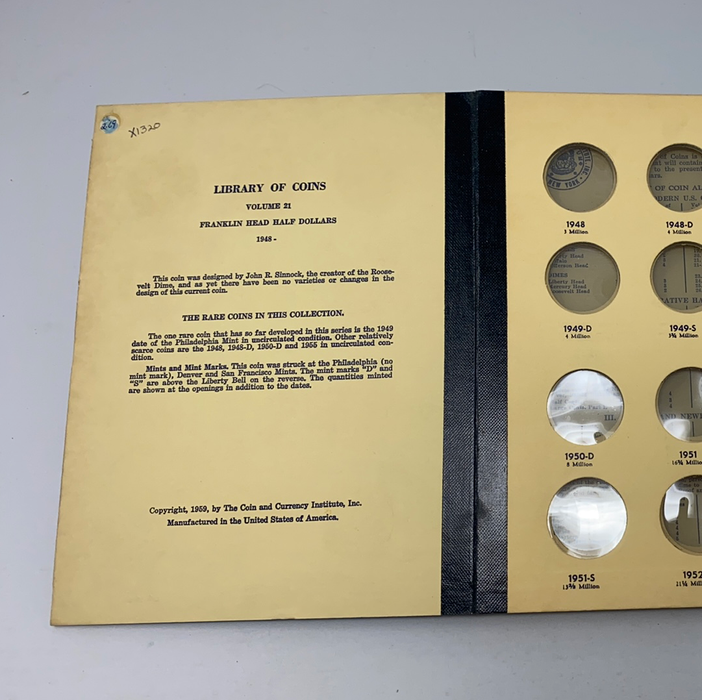 Library of Coins Vol 21 Franklin Half Dollars Coin Album-Used