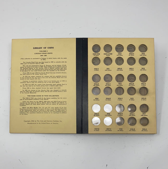 Library of Coins Vol 2 Lincoln Cents Part 1 Coin Album-Used