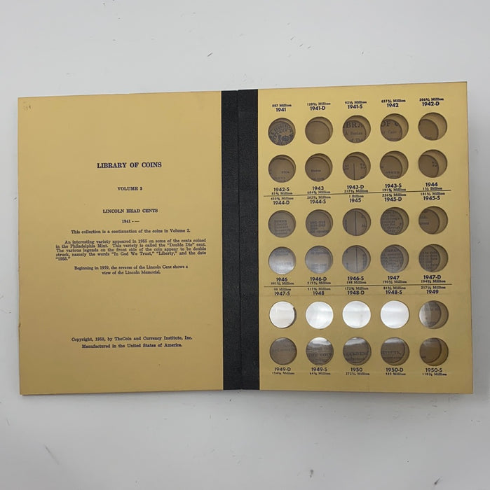 Library of Coins Vol 3 Lincoln Cents Part 2 Coin Album-Used