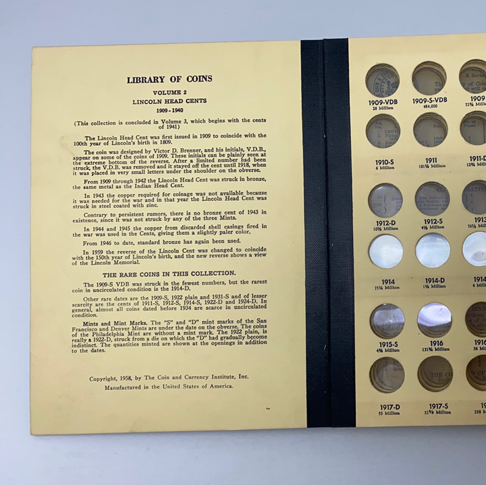 Library of Coins Vol 2 Lincoln Cents Part 1 Coin Album-Used