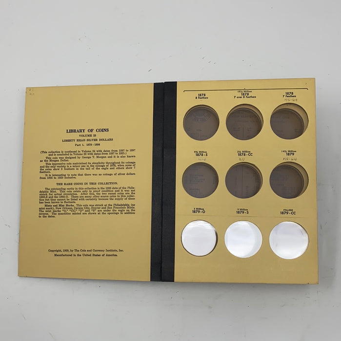 Library of Coins Vol 23 Morgan Silver Dollars Part 1 Coin Album-Used