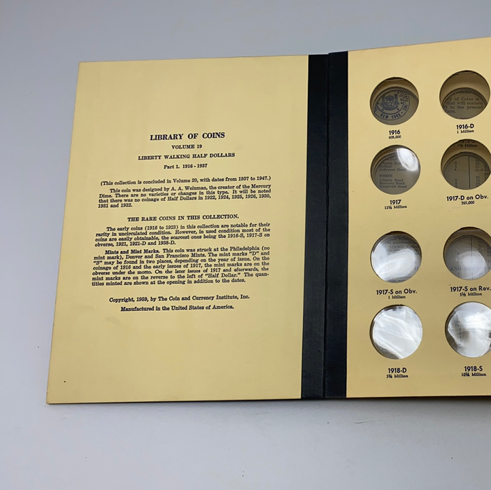 Library of Coins Vol 19 Liberty Walking Half Dollars P1 Coin Album-Used