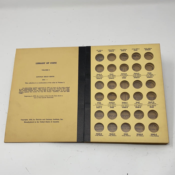 Library of Coins Vol 3 Lincoln Cents Part 2 Coin Album-Used