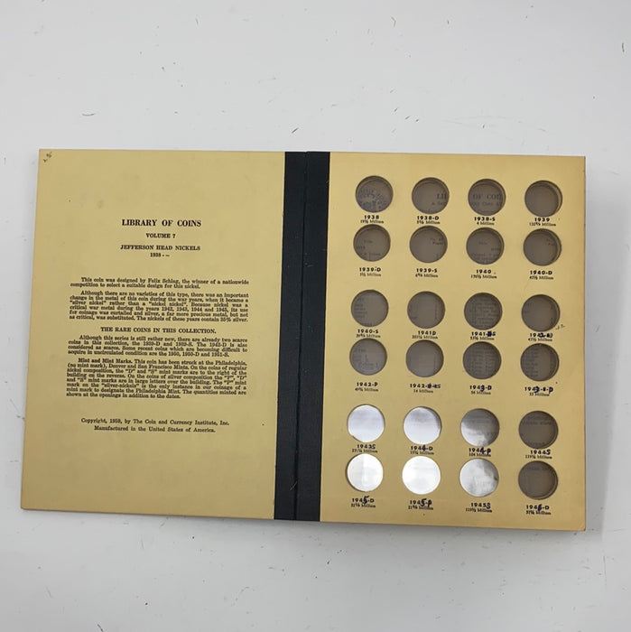 Library of Coins Vol 7 Jefferson Head Nickels Coin Album-Used