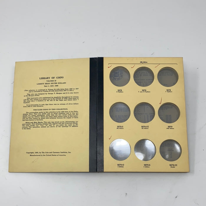 Library of Coins Vol 23 Morgan Silver Dollars Part 1 Coin Album-Used