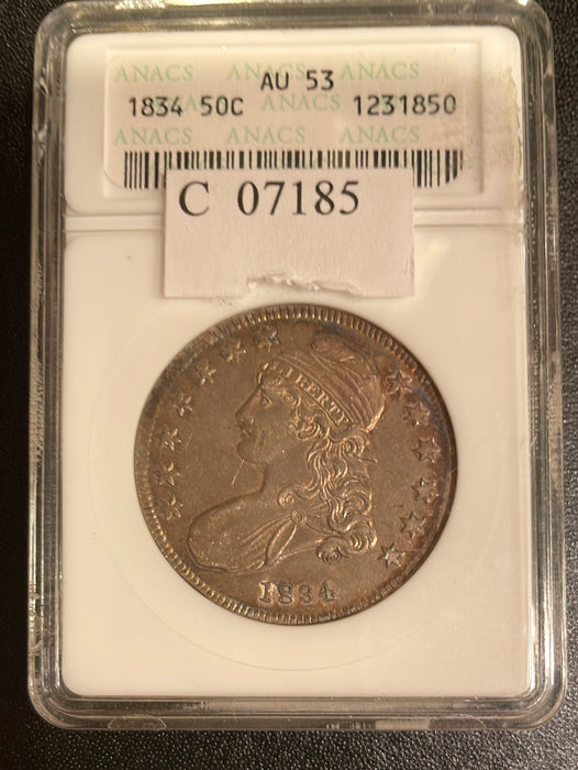 1834 Capped Bust Half Dollar ANACS AU 53 - US Coin