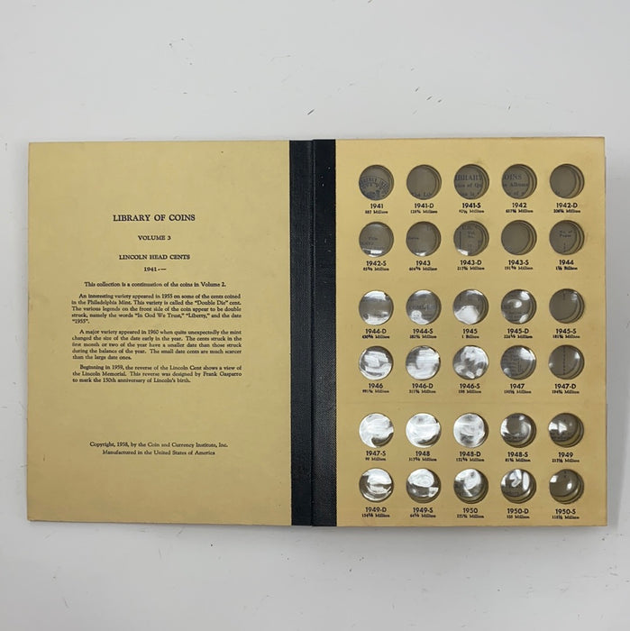 Library of Coins Vol 3 Lincoln Cents Part 2 Coin Album-Used