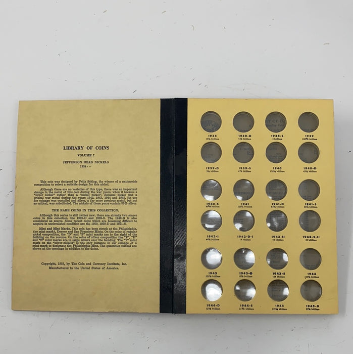 Library of Coins Vol 7 Jefferson Head Nickels Coin Album-Used