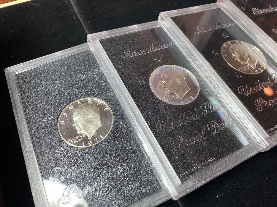 1971 1972 1973 1974 S Eisenhower 40% Silver Proof Set w/Boxes