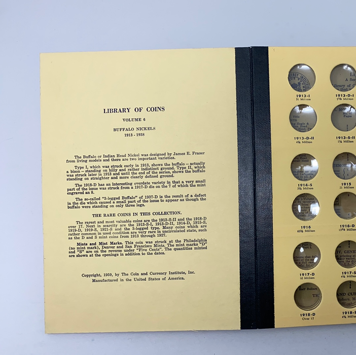 Library of Coins Vol 6 Buffalo Nickels Coin Album-Used