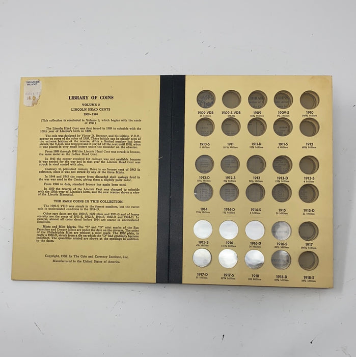 Library of Coins Vol 2 Lincoln Cents Part 1 Coin Album-Used