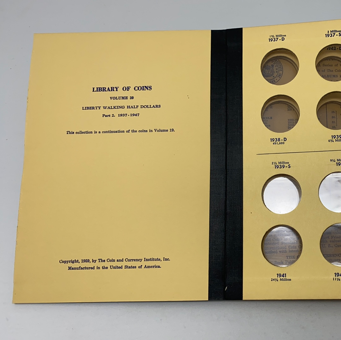 Library of Coins Vol 20 Liberty Walking Half Dollars P2 Coin Album-Used