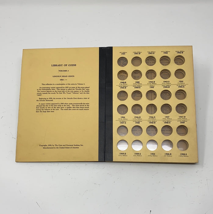 Library of Coins Vol 3 Lincoln Cents Part 2 Coin Album-Used