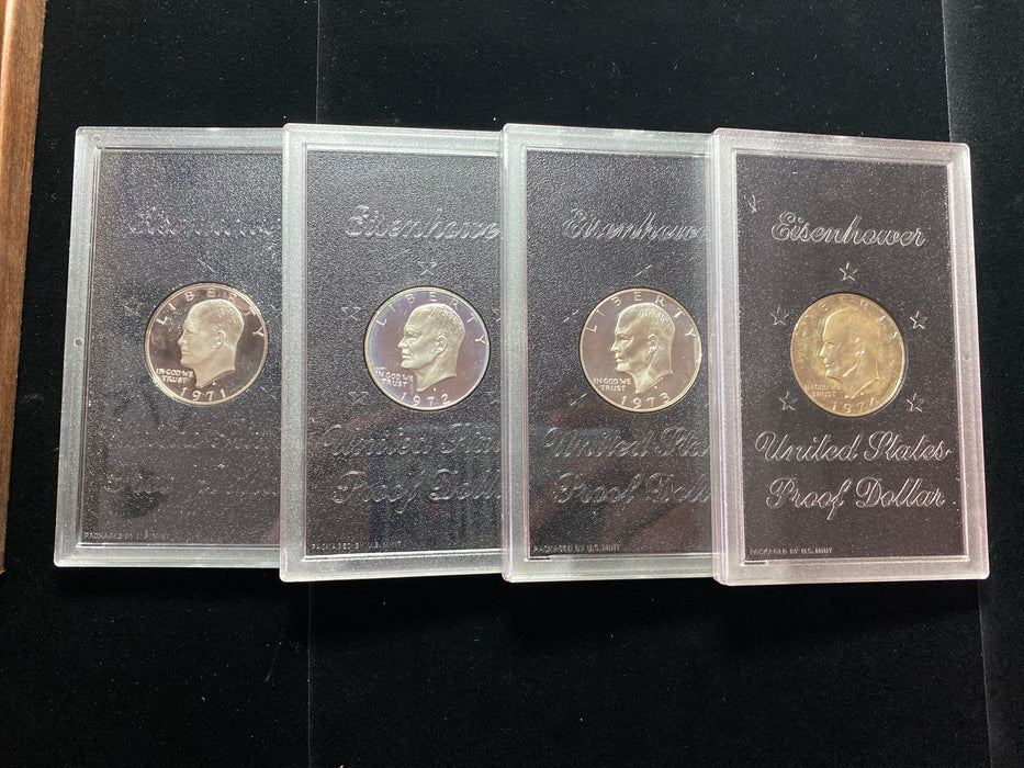 1971 1972 1973 1974 S Eisenhower 40% Silver Proof Set w/Boxes