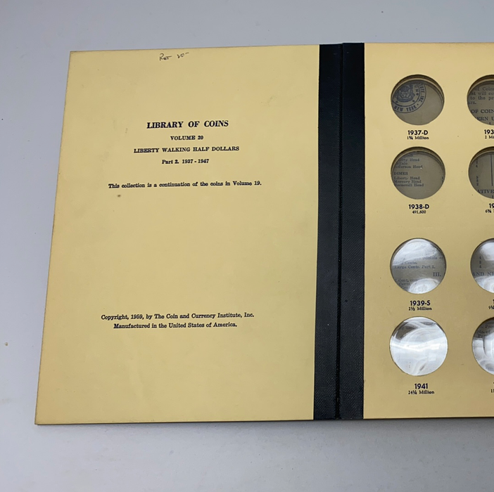 Library of Coins Vol 20 Liberty Walking Half Dollars P2 Coin Album-Used