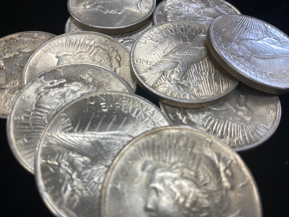 1924 Peace Dollar Half Roll -10 Coins - Brilliant Uncirculated