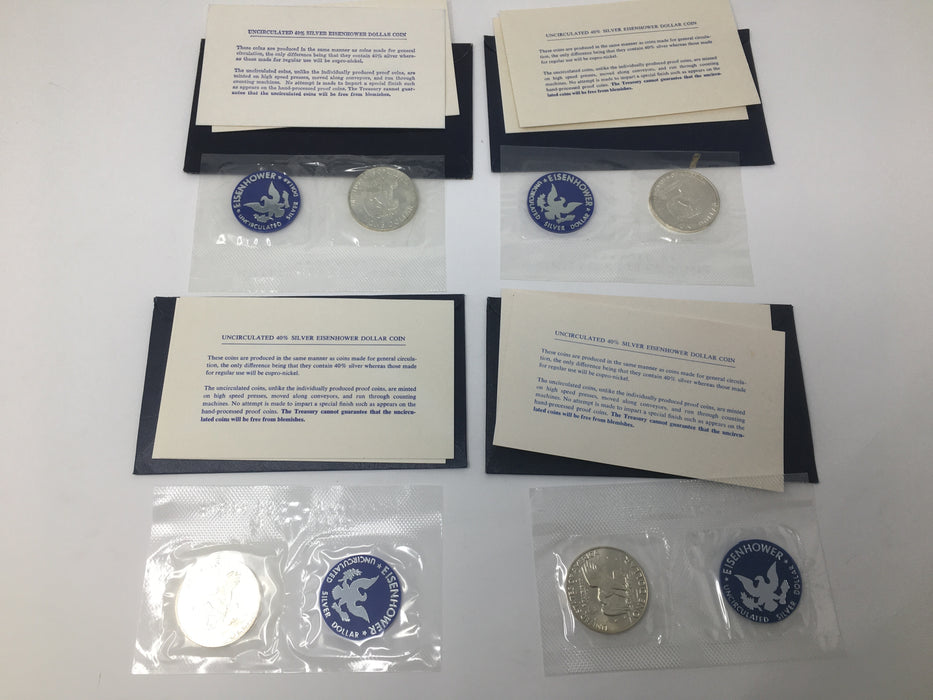 X000026 1971, 1972, 1973 & 1974 Uncirculated Eisenhower 40% Silver US Mint Coins (4) - US Coin