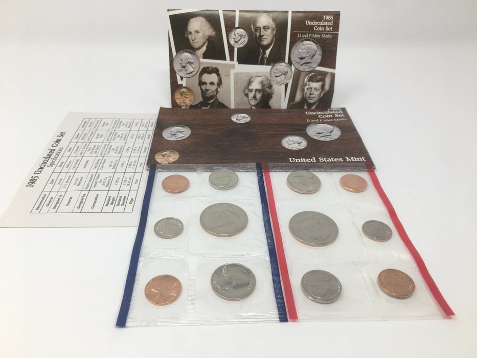 1985 P & D US Mint Uncirculated Coin Set