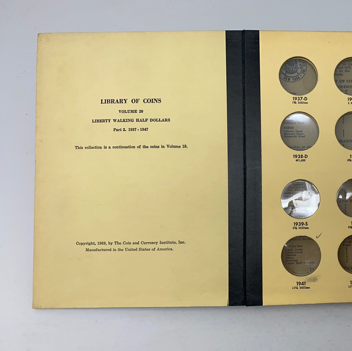 Library of Coins Vol 20 Liberty Walking Half Dollars P2 Coin Album-Used