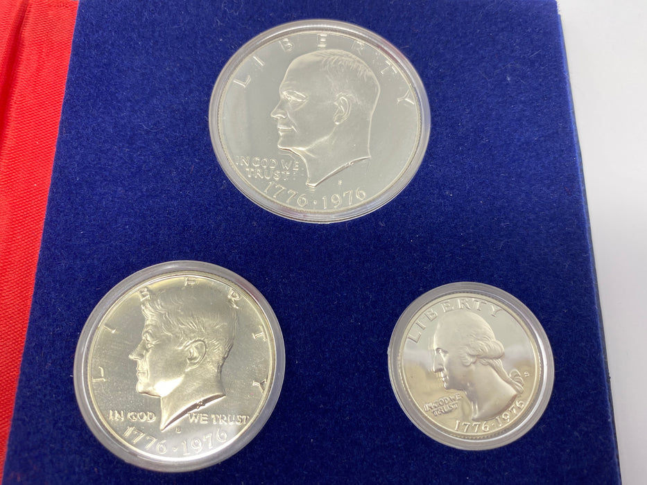 1976 S US Mint Bicentennial Silver Proof Set (3 Coins) 40% Silver