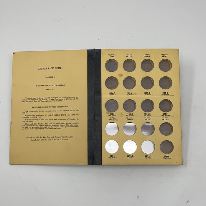 Library of Coins Vol 15 Washington Quarters Coin Album-Used