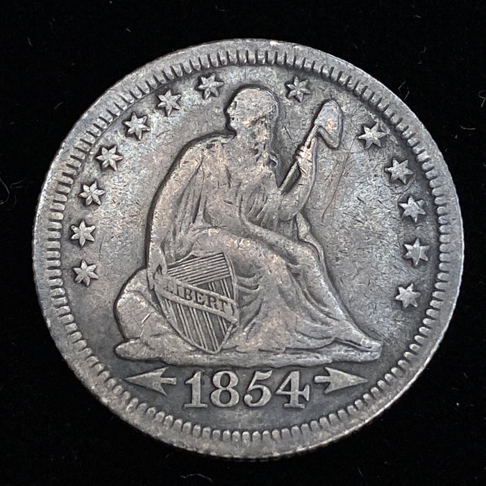 1854 O Liberty Seated Quarter VF - US Coin