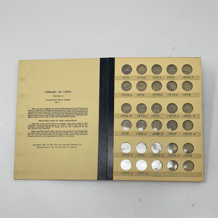 Library of Coins Vol 11 Roosevelt Head Dimes Coin Album-Used