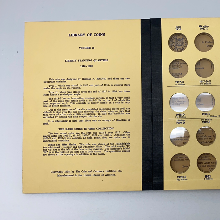 Library of Coins Vol 14 Standing Liberty Quarters Coin Album-Used