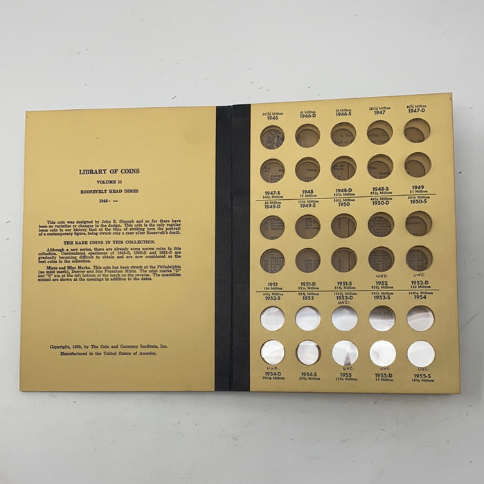 Library of Coins Vol 11 Roosevelt Head Dimes Coin Album-Used