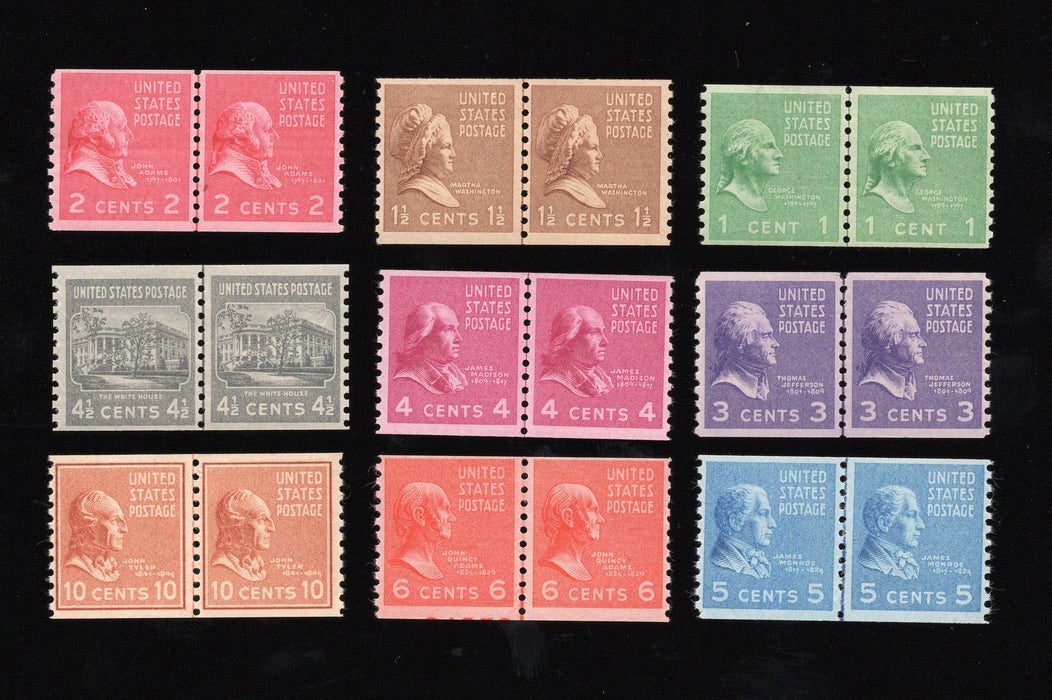 #839-851 Stamps F/VF MNH OG Fresh Line Pairs US Stamp