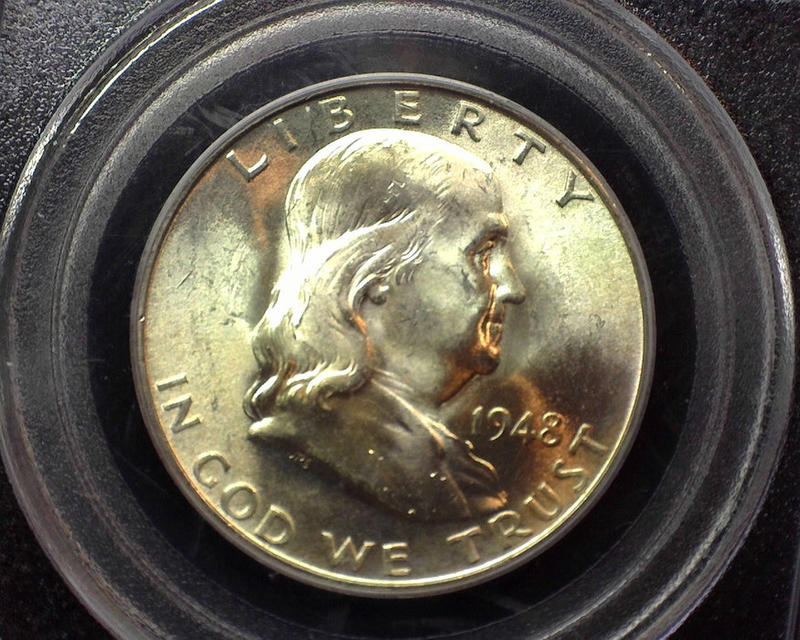 1948 D Franklin Half Dollar PCGS MS64 Full Bell Lines Omaha Bank Hoard - US Coin