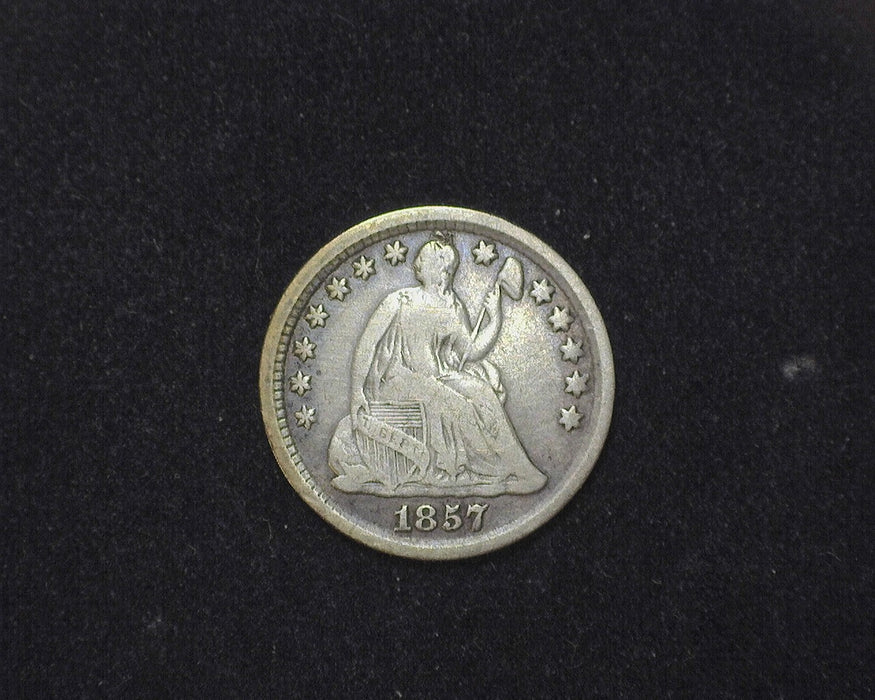 1857 Liberty Seated Half Dime F - US Coin