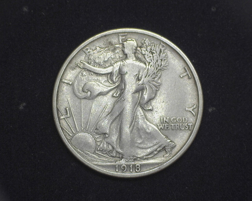 1918 D Liberty Walking Half Dollar F - US Coin