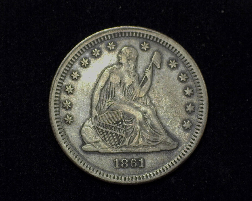 1861 Liberty Seated Quarter XF - US Coin