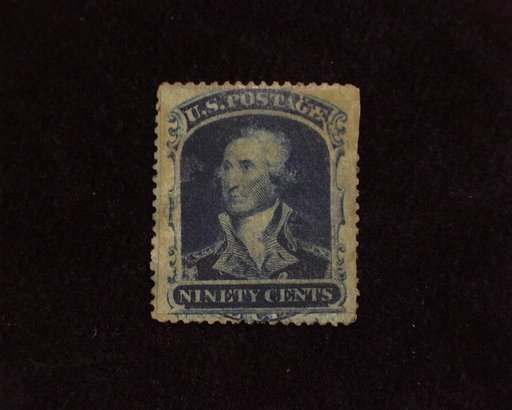 HS&C: US #39 Stamp Used Interesting filler with stamp cut to margins and then rebacked. Thin and sealed tear.