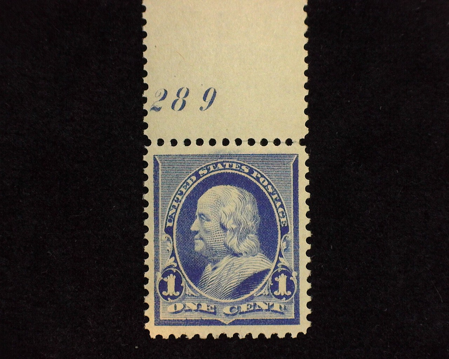 HS&C: US #219 Stamp Mint Outstanding plate number single. Large margins. XF NH